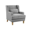 Bondi Grey Armchair with White Piping